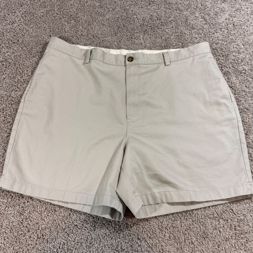 L.L. Bean Chino Shorts Mens 40 Tan Good Natural Fit Cotton Twill 8 Inseam 215650